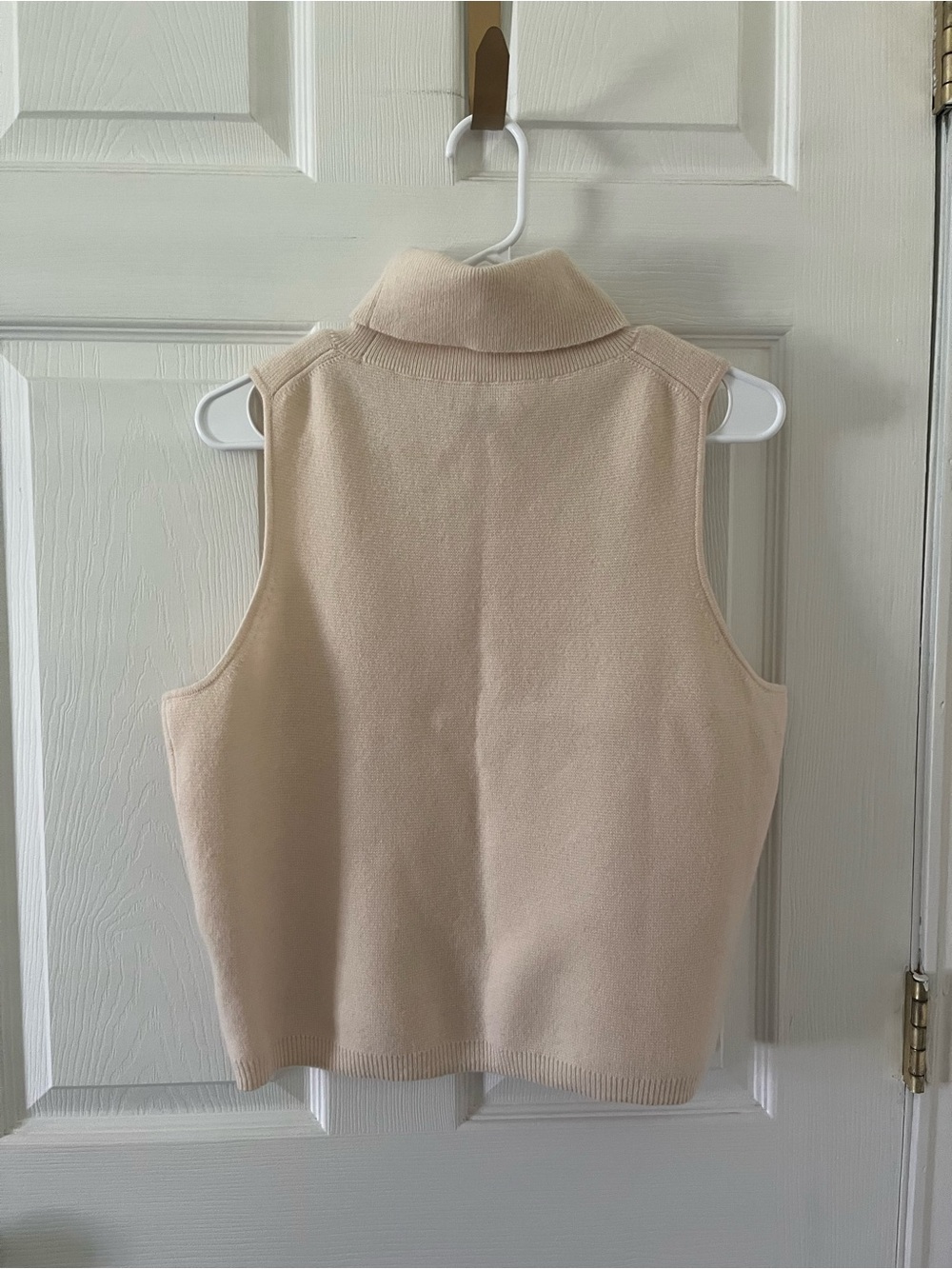 J. Crew Cashmere Sleeveless Turtleneck Sweater Vest in Cream - Picture 2 of 7